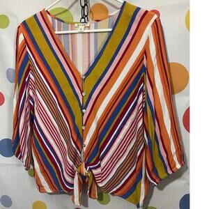 NEW Miami Striped Blouse Size Large